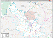 Elizabethtown-Fort Knox Wall Map Premium Style